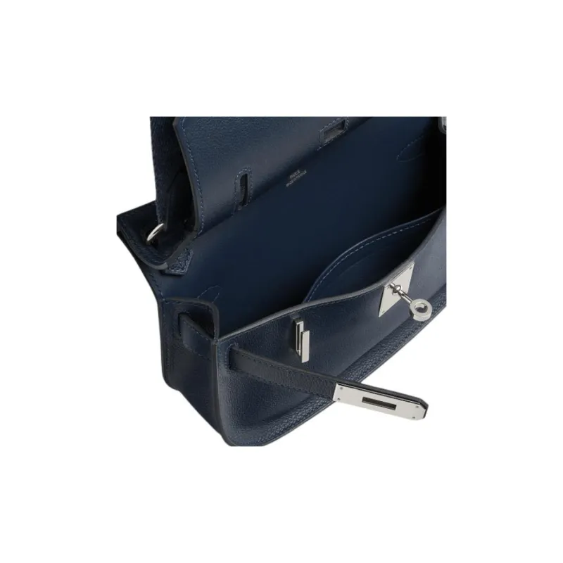 HERMES Jypsiere Evercolor Calfskin Shoulder Bag Mini Women's Abyss Blue-2