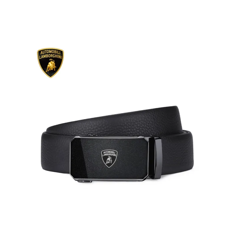 Automobili Lamborghini Cow Leather Belts Men's 3.5cm-8