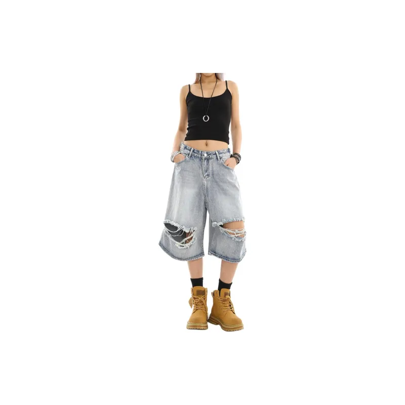 CORNILOT Denim Shorts Unisex Light Blue-0