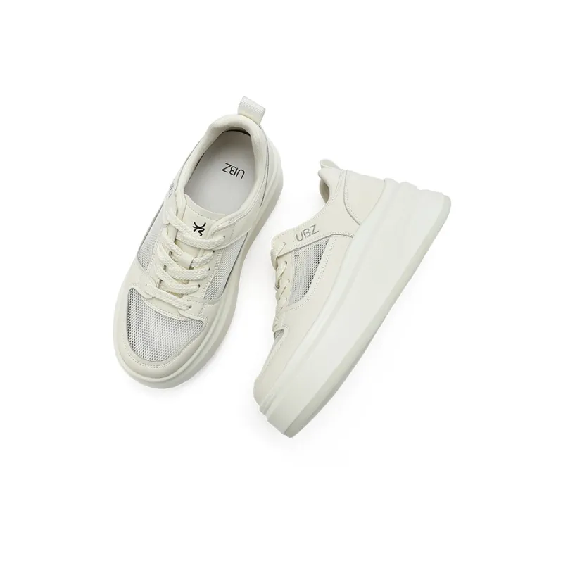 UBZ Low Top Skateboard Shoes Women's Ivory White-2