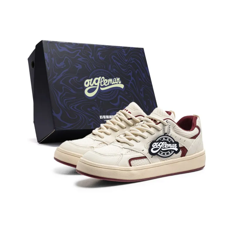 OUGLEMEN Coverage Slip Resistant And Abrasion Resistant Low Top Skateboard Shoes Men's Box-0