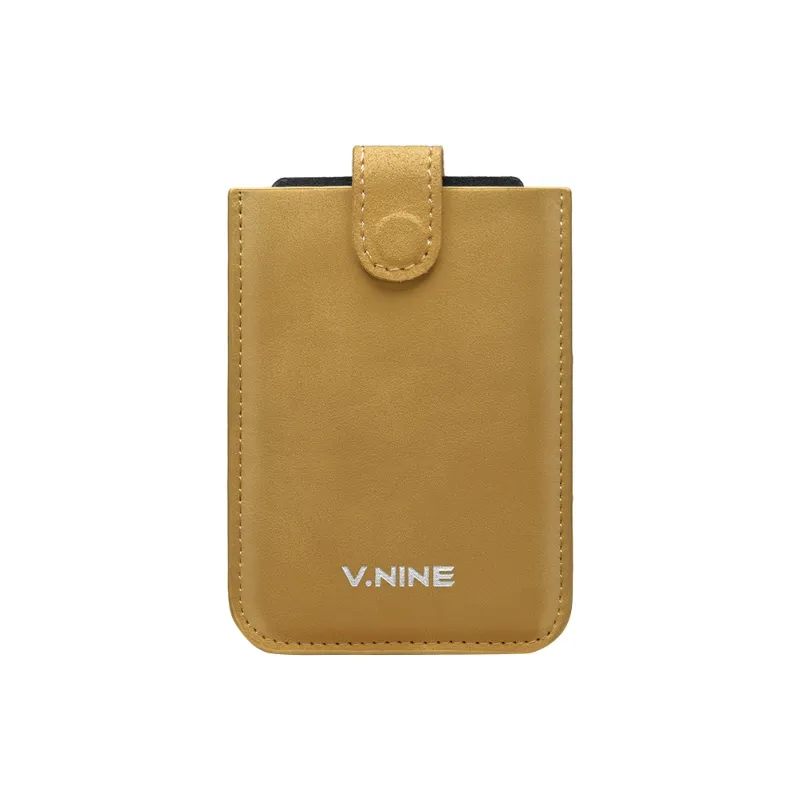 V.NINE Synthetic Leather Card Holder Men's Obsidian Black/Gray Blue/Light Brown-12