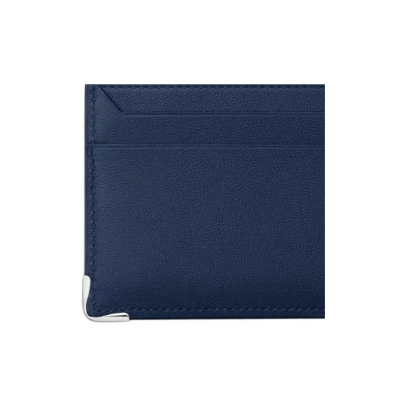 CARTIER Must De Cartier Calfskin Card Holder Men's Marine Blue-4