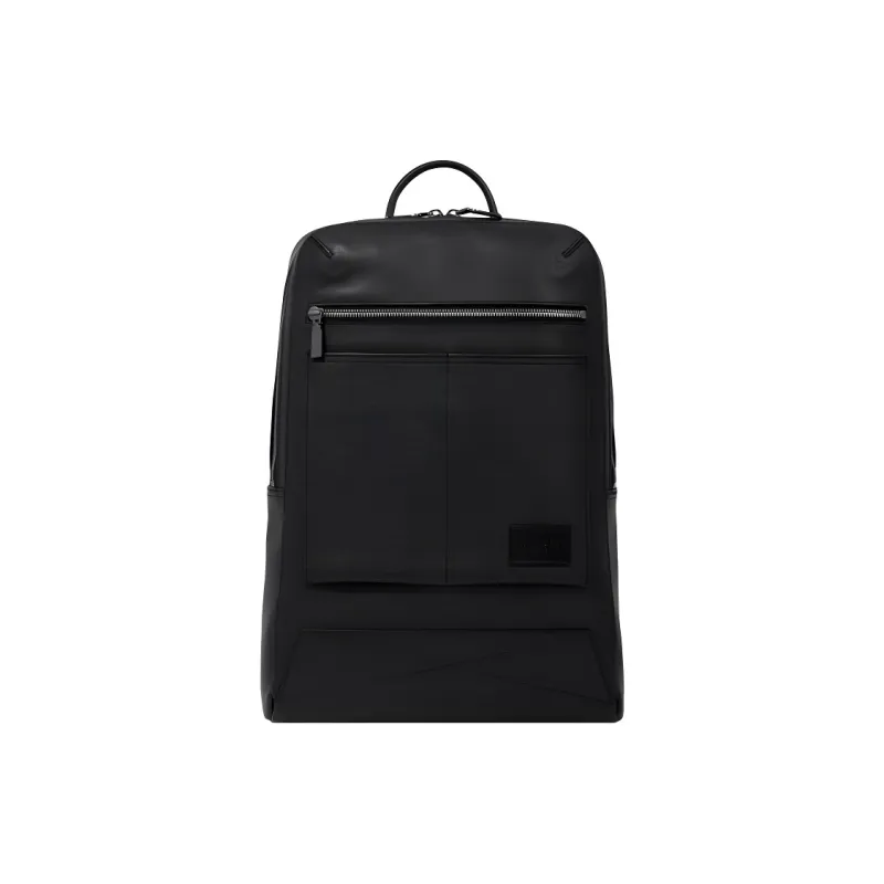 LANCEL Grained Cow Leather Backpack Medium Size Men's Black-0