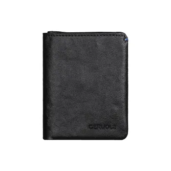 Gorora Vegetable Tanned Top Grain Cow Leather Wallet Men's Classic Black/Coffee