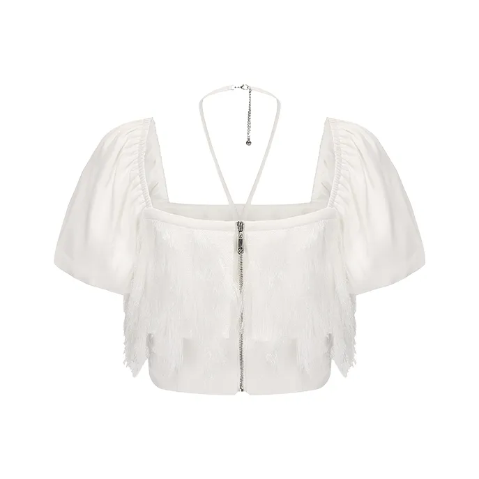 GIMING Crop Tops Women's White-1
