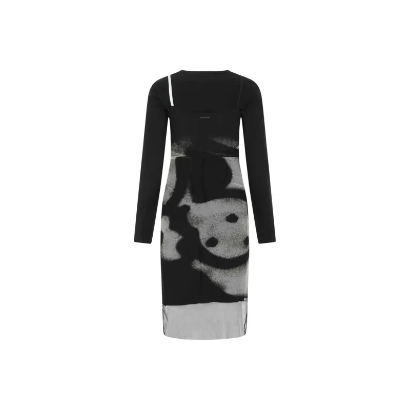 Givenchy Graphic-print Long-sleeve Dress-1