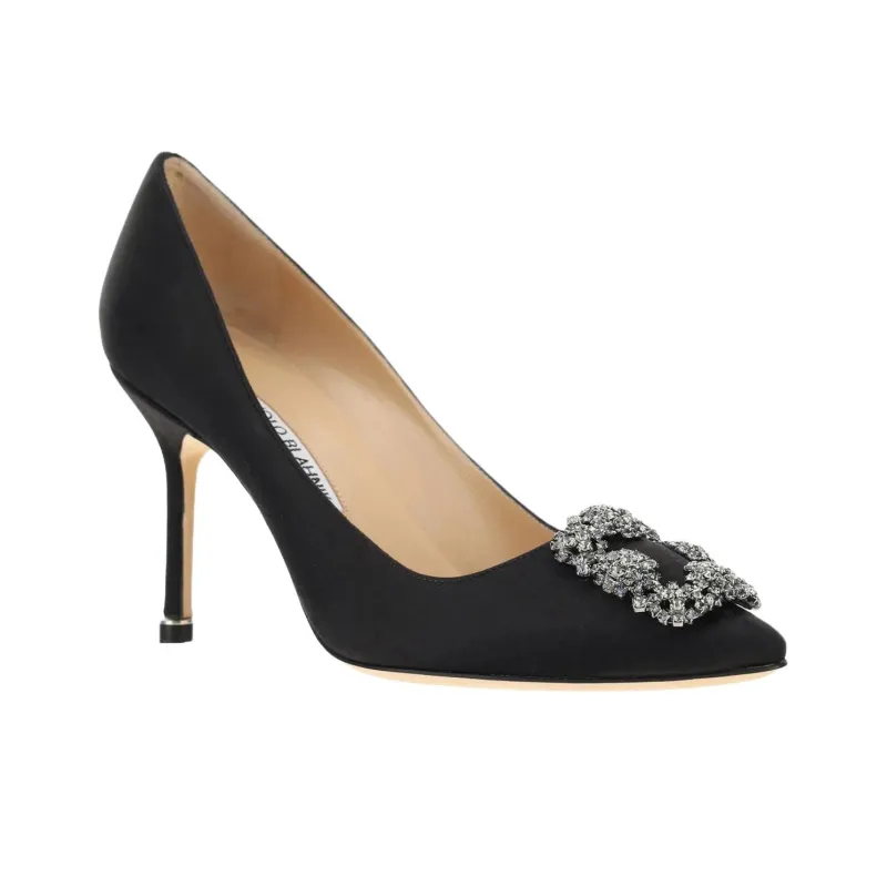 MANOLO BLAHNIK Hangisi Pumps Slim Heel High Heels 8.5cm Women's Black-2