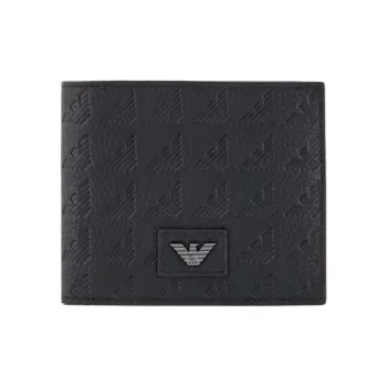 EMPORIO ARMANI Cow Leather Wallet Unisex Black