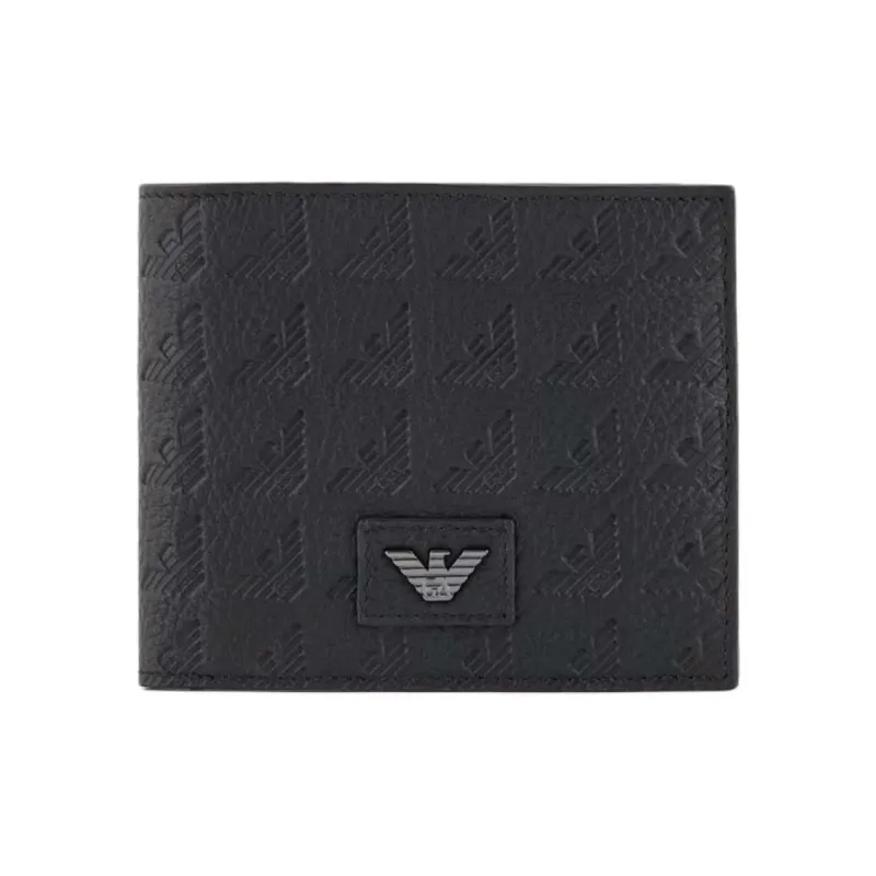 EMPORIO ARMANI Cow Leather Wallet Unisex Black-0