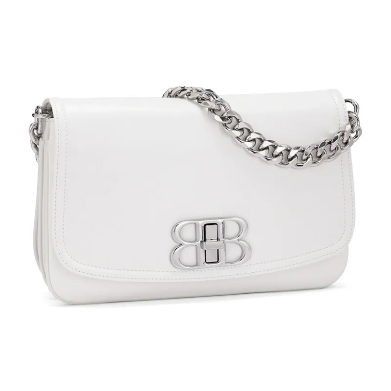 ROBERTA DI CAMERINO Cow Leather Shoulder Bag Women's Elegant White/Classic Black-1