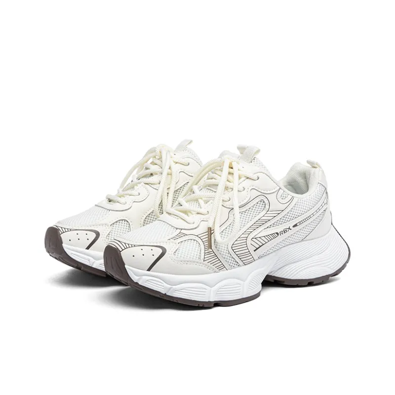 RENBEN Slip Resistant, Abrasion Resistant, Breathable Low Top Casual City Commute Running Shoes Women's Beige Brown-2