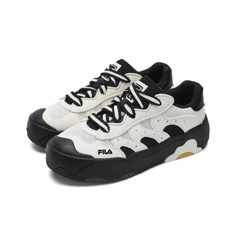 FILA OMELETTE Egg Bag Shoes Low Top Skateboard Shoes Women's Black White-2