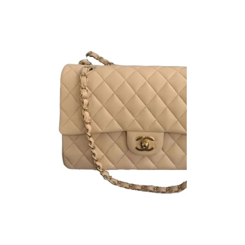 CHANEL Classic Flap CF Sheepskin Flap Bag, Crossbody Bag, Shoulder Bag Trumpets Women's Yellow-1