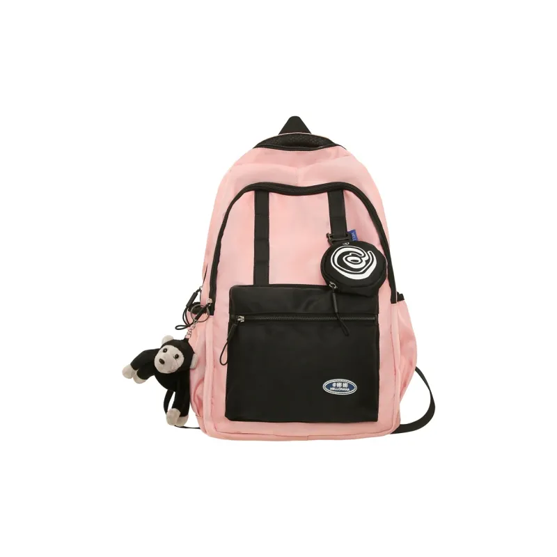 Wolfhorse Nylon Backpack Unisex Black/grey/white/deep Khaki/pink/blue-21