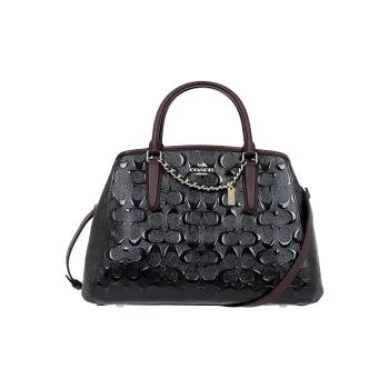 COACH Margot Leather Portable Crossbody Bag Shoulder Bag Crossbody Bag Large Size Women's Black & Red