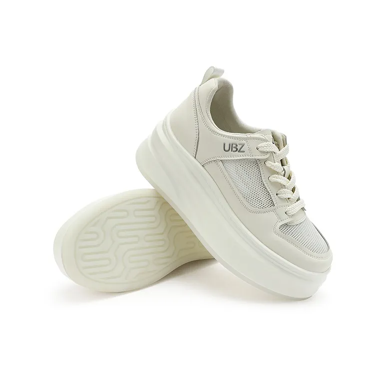 UBZ Low Top Skateboard Shoes Women's Ivory White-5