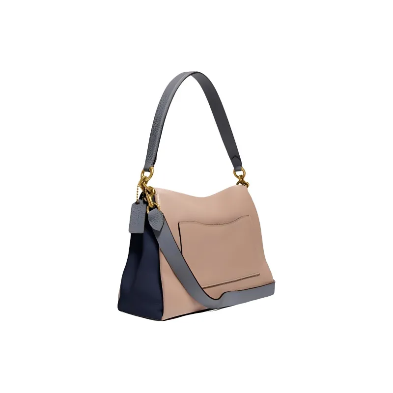 COACH May Leather Flap Bag, Crossbody Bag, Shoulder Bag Medium Size Women's Morandi Color-1