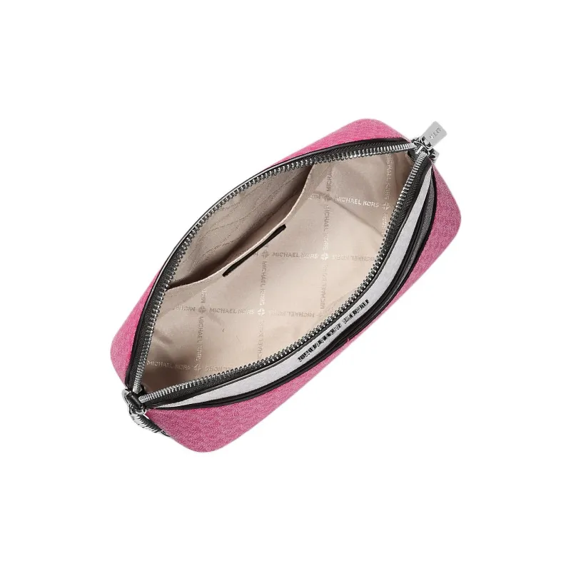 MICHAEL KORS Jet Set Travel Coated Canvas Crossbody Bag, Shoulder Bag Women's Pink & Black-1