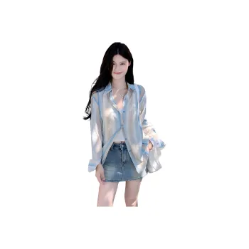 GOSO Shirts Women's Blue Vintage Stripes Shirt