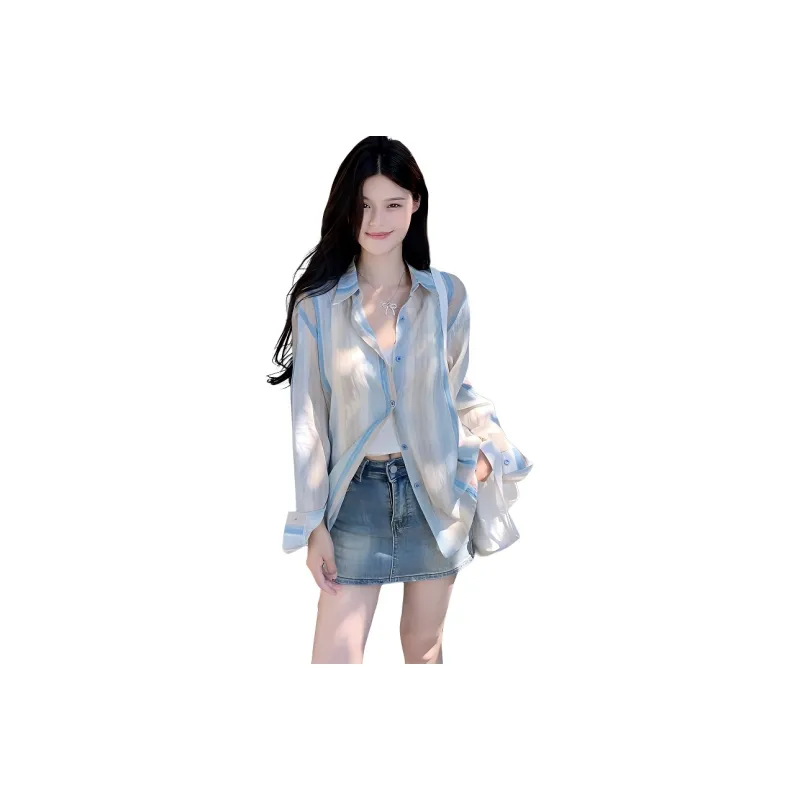 GOSO Shirts Women's Blue Vintage Stripes Shirt-0