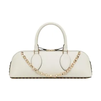 Valentino Rockstud Calfskin One Shoulder Handbag Women's Ecru