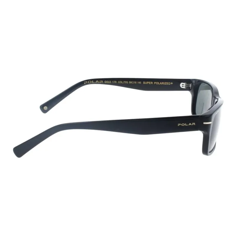 Polar Acetate Rectangular Sunglasses Unisex Black-1