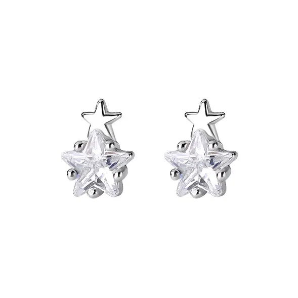 CENTURY&KINDLE S925 Silver Stud Earrings Women's-0
