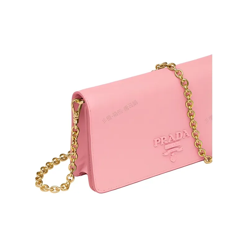 PRADA Saffiano Leather Handbag Shoulder Bags Women's Bright Pink-3
