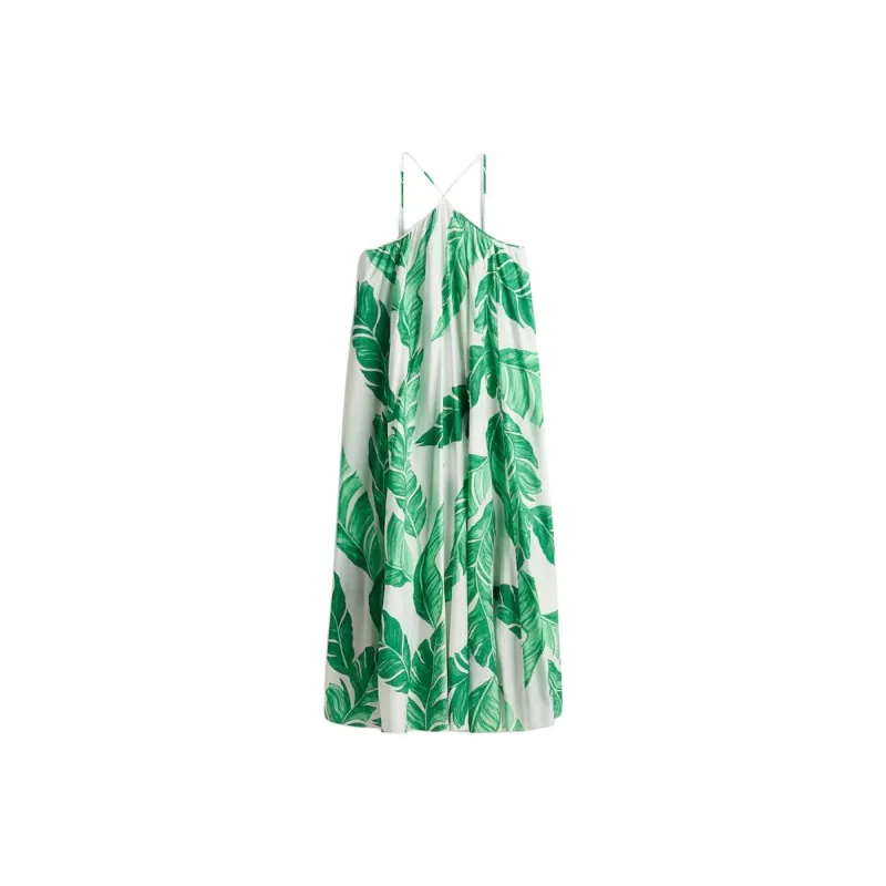 H&M Slip Dresses Women's White/Green-0