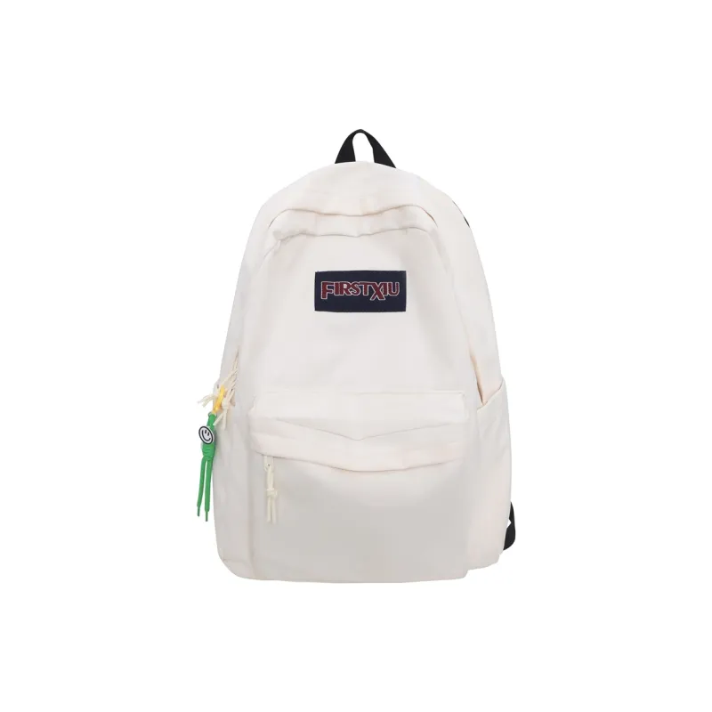 WICKBUEN Nylon Backpack Women's Ecru/Black/Pink/Green-0