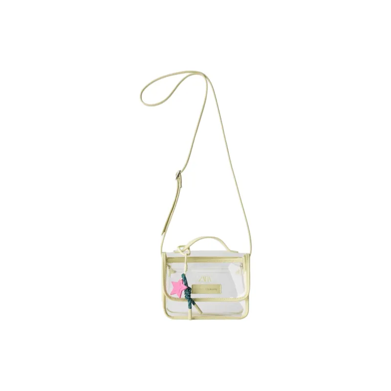 ZARA Polyurethane Shoulder Bag, Crossbody Bag, Handbag Women's White-0