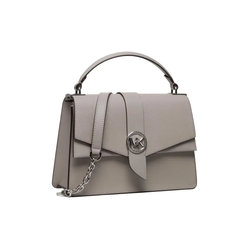 MICHAEL KORS Greenwich Saffiano Leather Shoulder Bag, Crossbody Bag, Handbag Medium Size Women's Gray-1