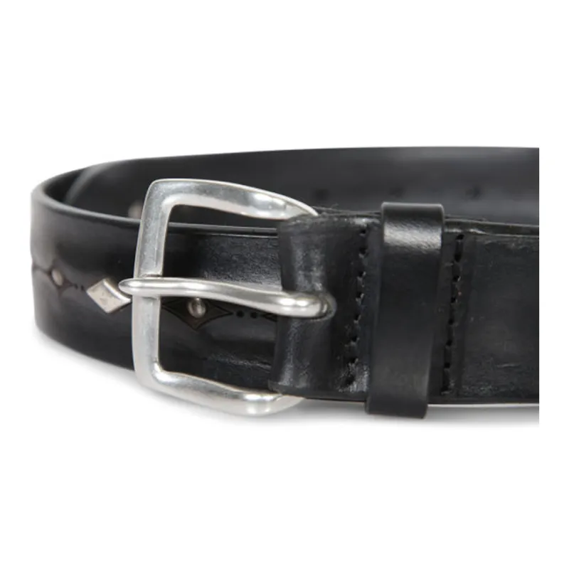 ORCIANI Leather, Stud Leather Belts Men's Black -2