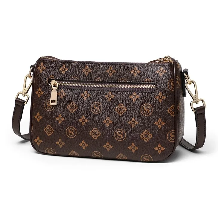 CNNCOO Synthetic Leather Crossbody Bag Women's Coffee-3