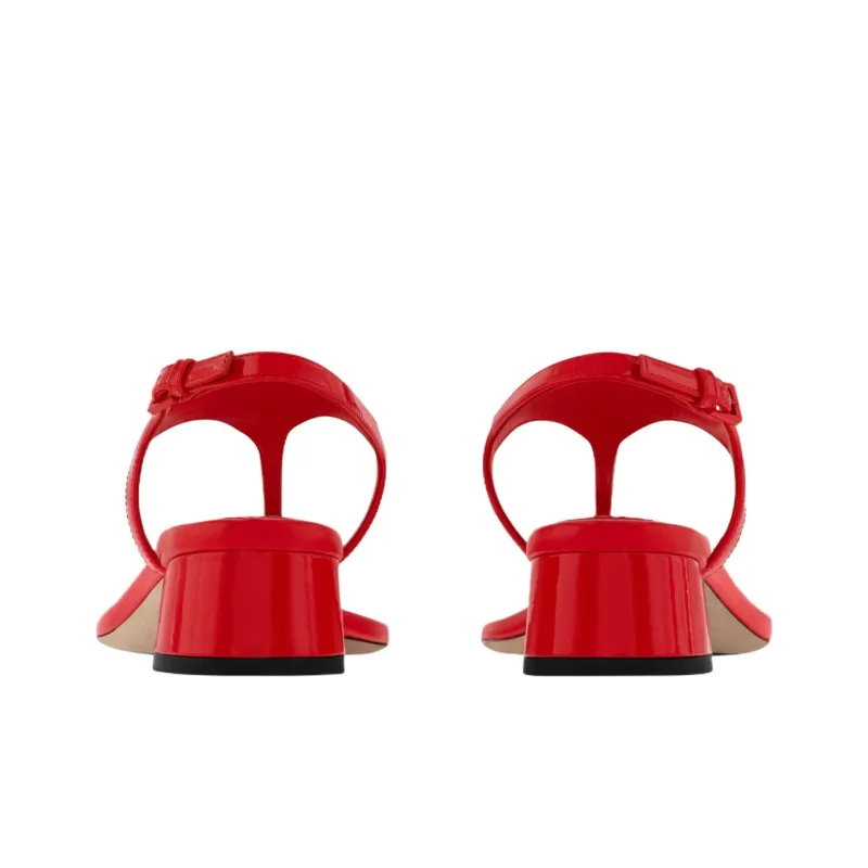 LOUIS VUITTON Sunkiss One Strap Sandals 3.5cm Women's Red-4