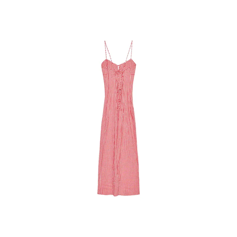 ZARA Slip Dresses Women's White/Red-1