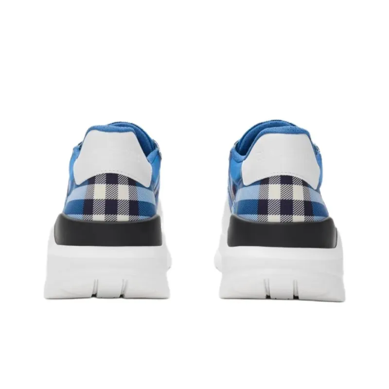 Burberry Check Low Top Casual Shoes Men's Blue-4