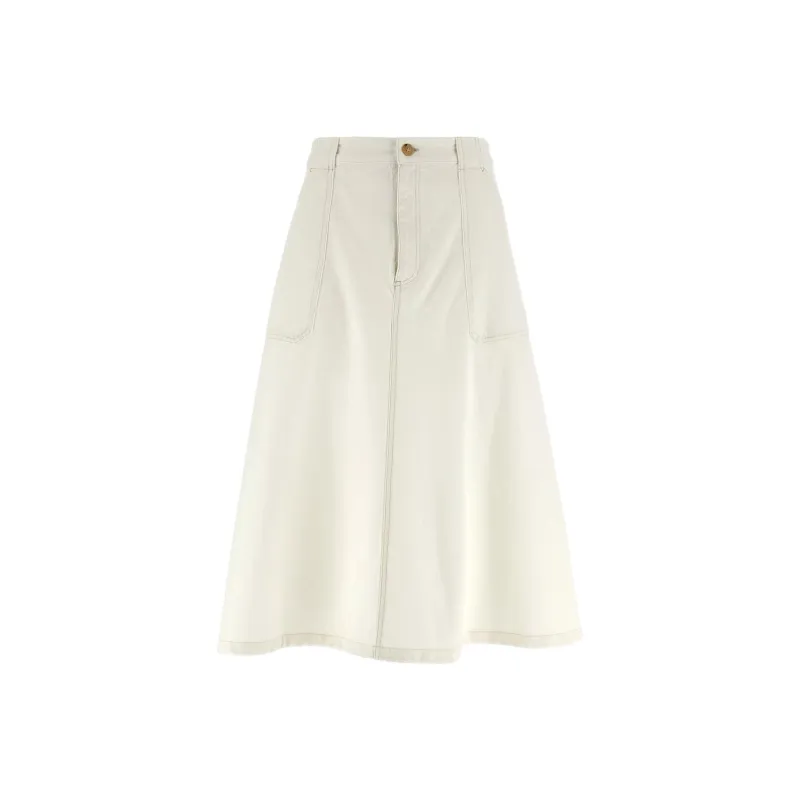 A.P.C Casual Long Skirt Women's White-0