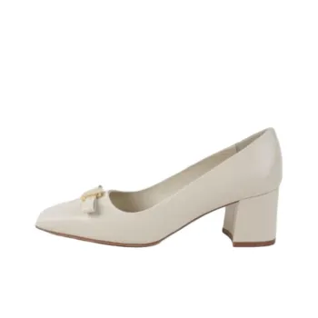 FERRAGAMO Chunky Heel High Heels Women's White