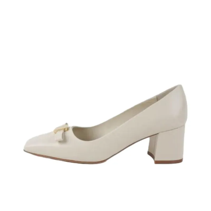 FERRAGAMO Chunky Heel High Heels Women's White-0