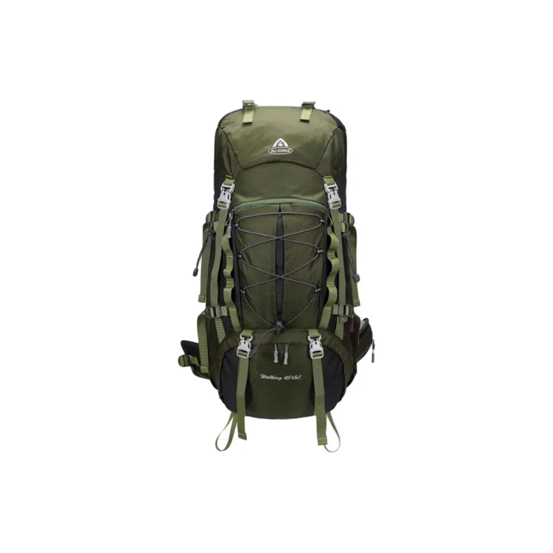 AIONE Mountaineering Bag Outdoor Bag PU 50L Army Green Unisex-0