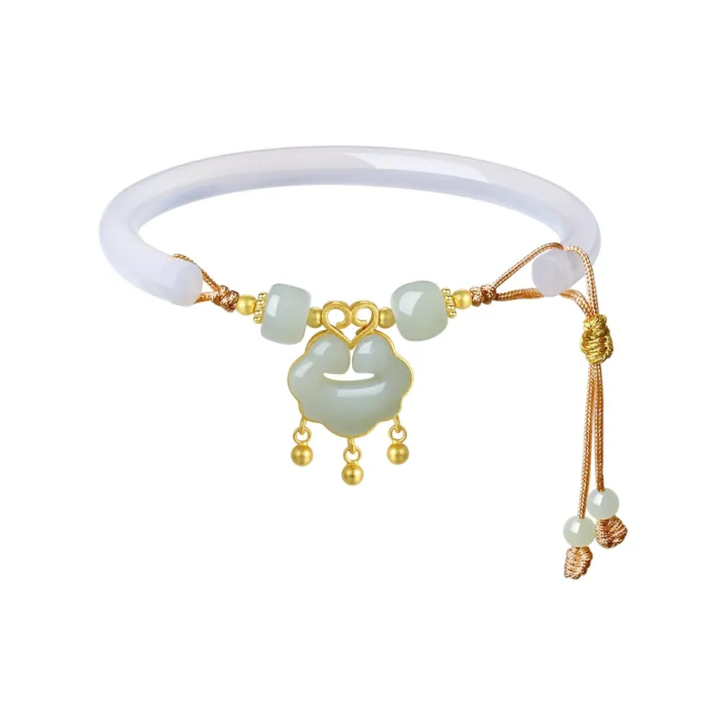 Fu Ru Ji Bangles Pale Greenish White Jade Women's-0