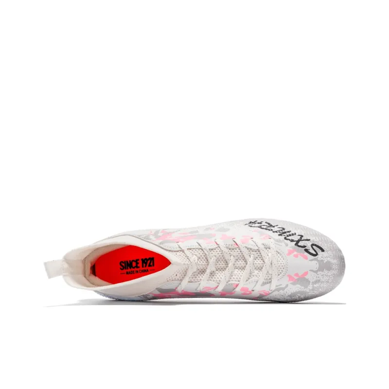 Binary Soccer Shoes Unisex High Top Light Gray/Pink-2