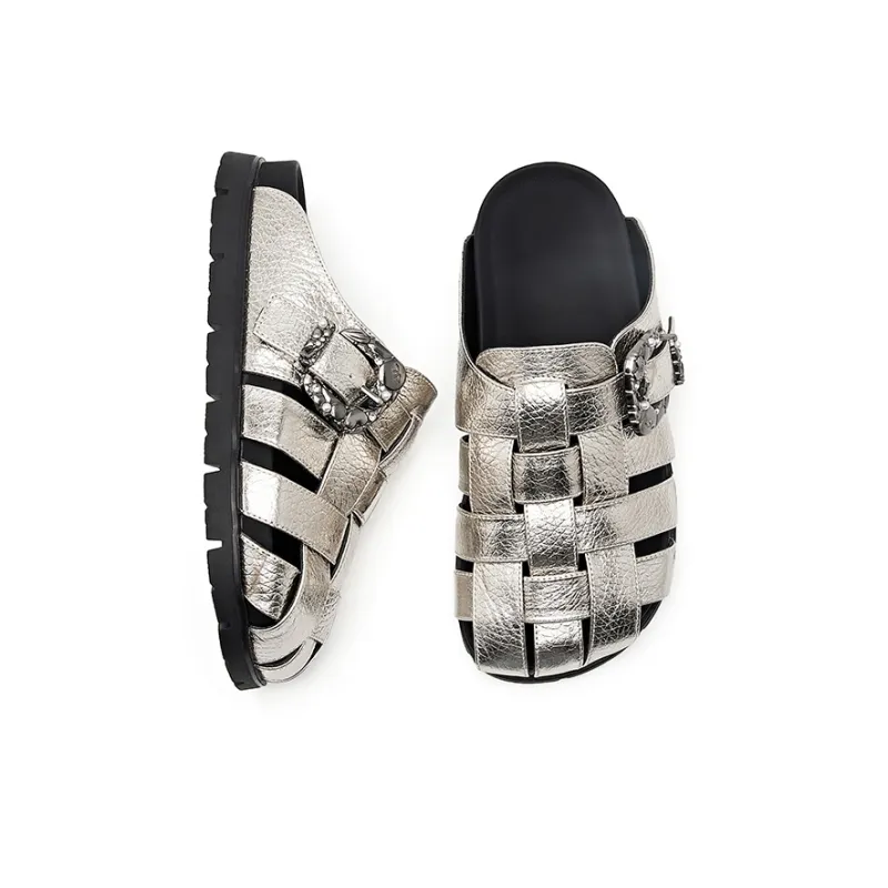 Liddy Rubber Sole Cut Out Slip Resistant Closed Toe Slippers Women's-3