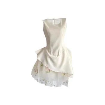 PZGE Sleeveless Dresses Women's White Dress