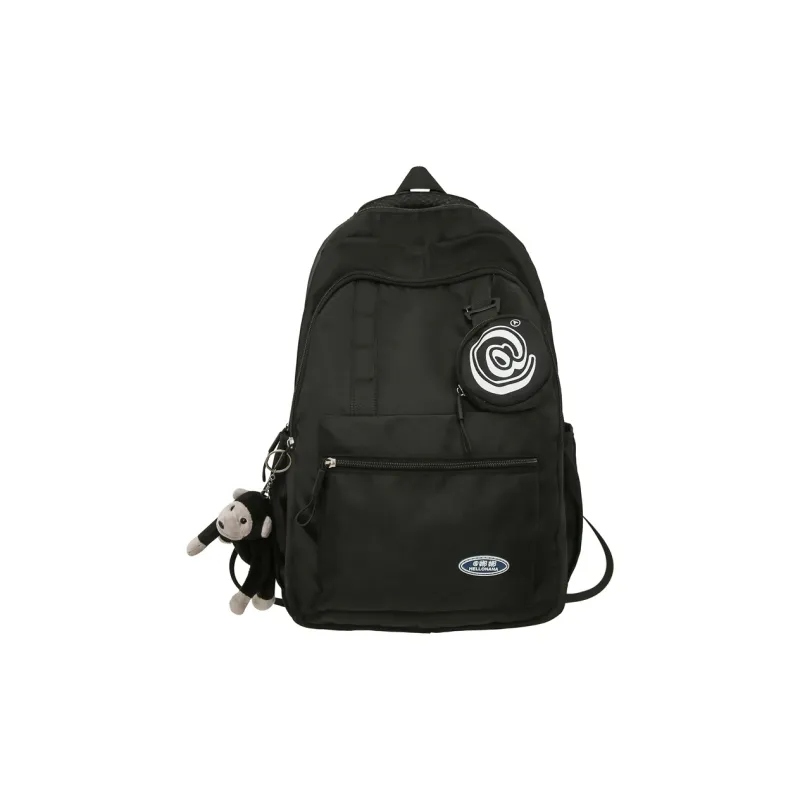 Wolfhorse Nylon Backpack Unisex Black/grey/white/deep Khaki/pink/blue-0