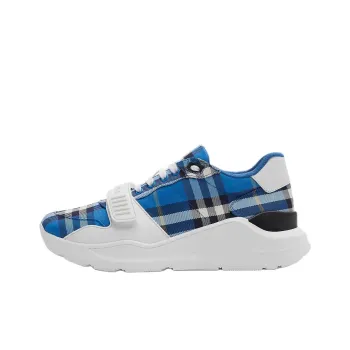 Burberry Check Low Top Casual Shoes Men's Blue