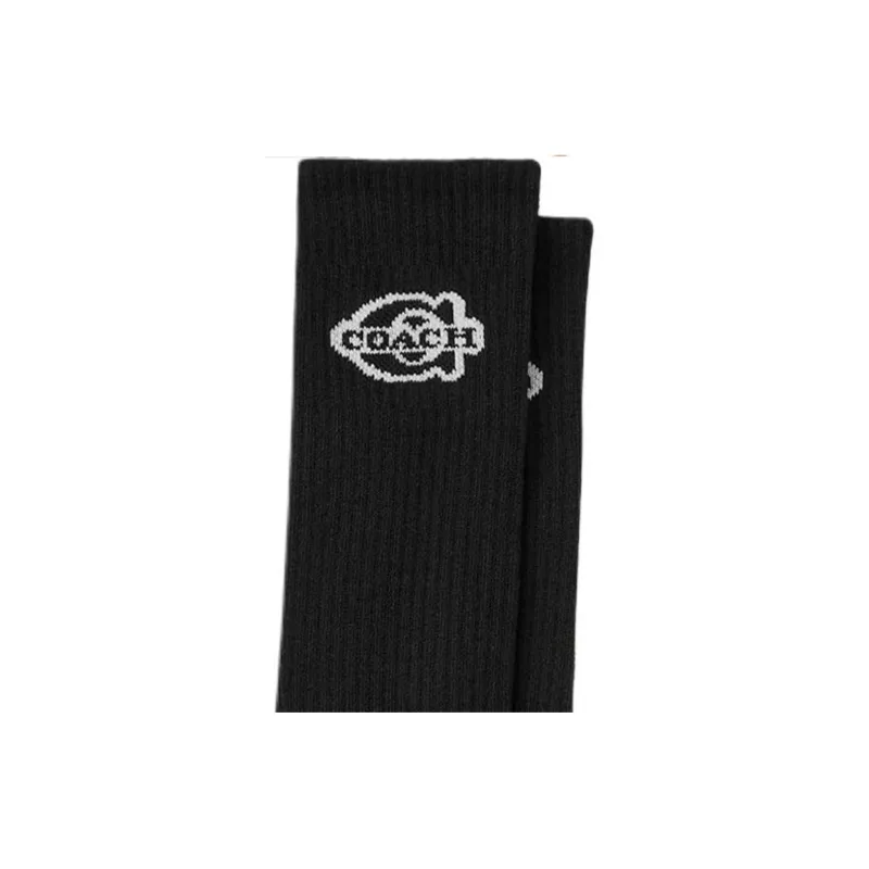 COACH Knee High Socks Women's 1 Pack Black-3