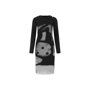 Givenchy Graphic-print Long-sleeve Dress